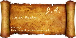 Jurik Aszter névjegykártya